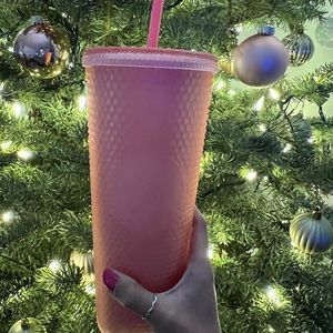 BRAND NEW WITH TAGS! STARBUCKS pink lemonade soft touch studded tumbler